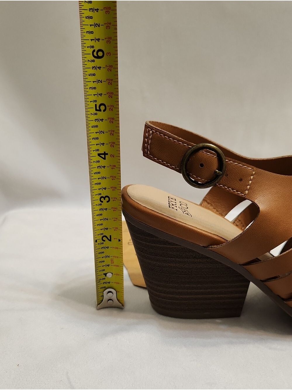 Frye And Co. Galia Brown Strappy Slingback Block Heel Summer Sandals (W Size 6) - Picture 11 of 12